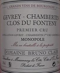 Bruno Clair - Gevrey-Chambertin 1er Cru Clos du Fonteny Monopole 2022 (750ml) (750ml)